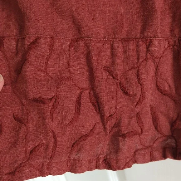 Embroidered Vintage Hemp Blouse - Picture 2 of 7